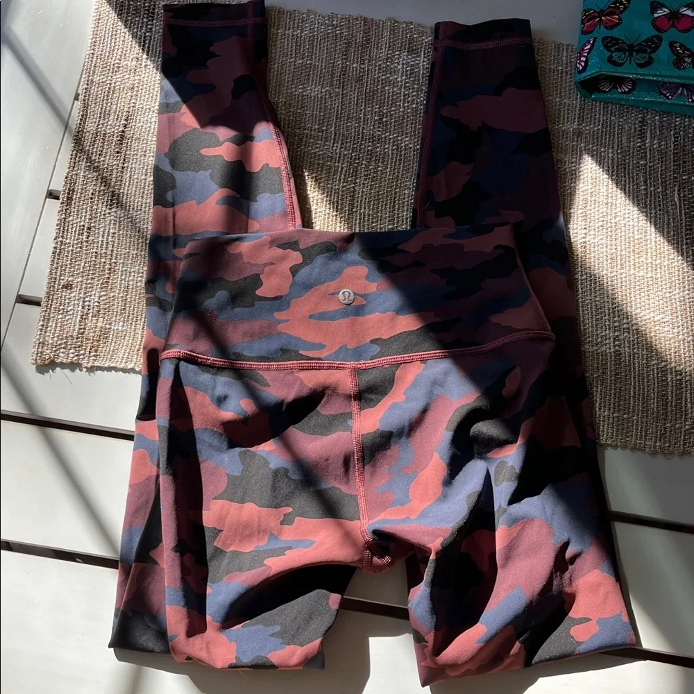 Lululemon Wunder Under Hi Rise Leggings Smokey Camo Sz 4